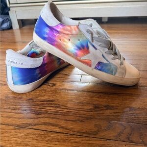 GGDB Metallic Tie-Dye Superstar Sneakers